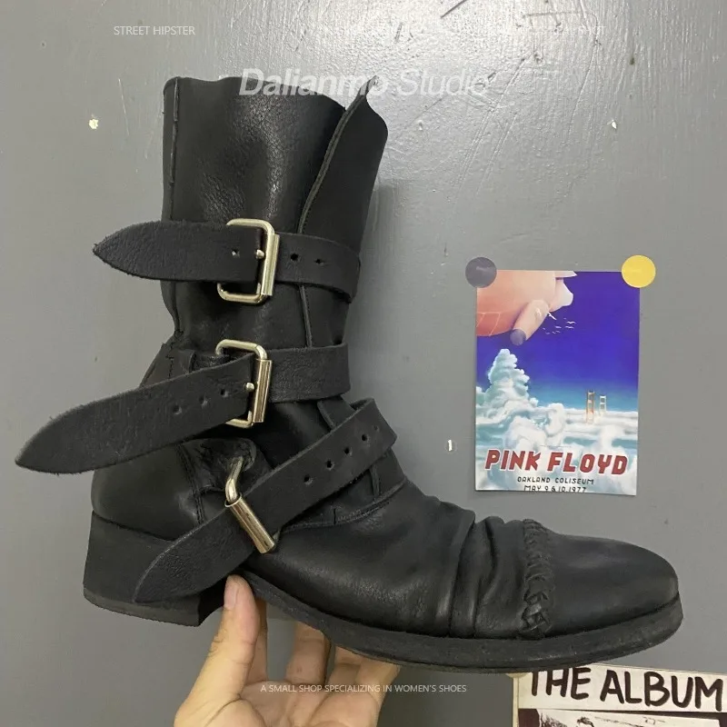Vintage Fashion For Men - Fashion Men's Genuine Leather Motorcycle Boots