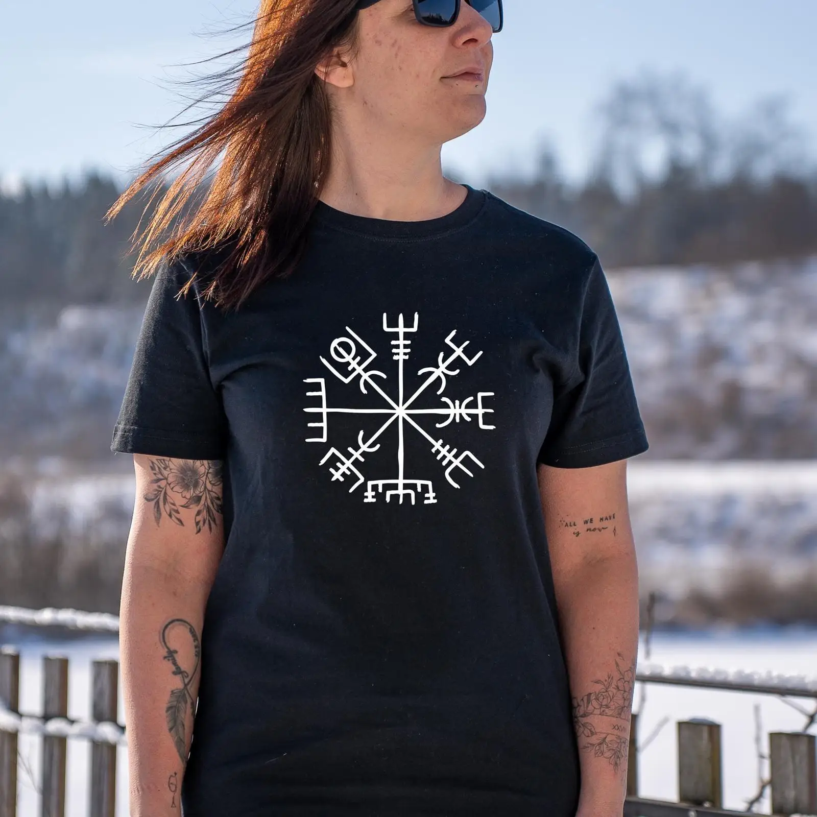 Vintage Fashion Faire - Vegvísir Nordic Rune Compass Viking T