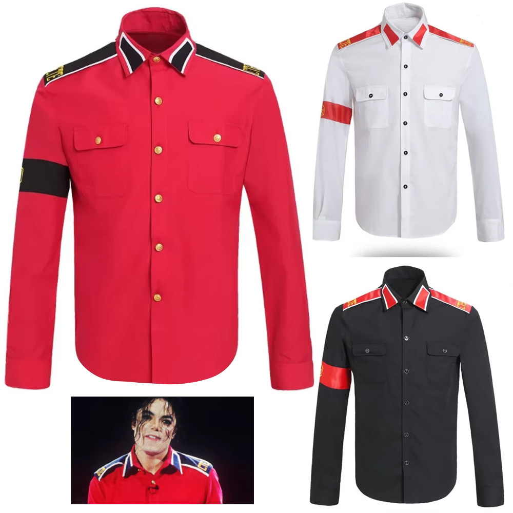 Vintage Fashion For Men - Michael Jackson Anti-War Military Shirt Men's