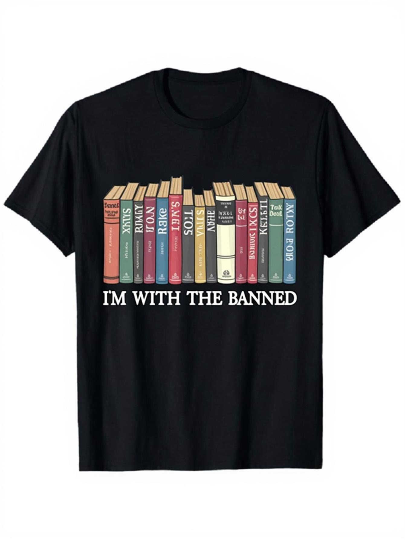 Vintage Fashion Library - Vintage Men's Black Graphic T-Shirt Colorful