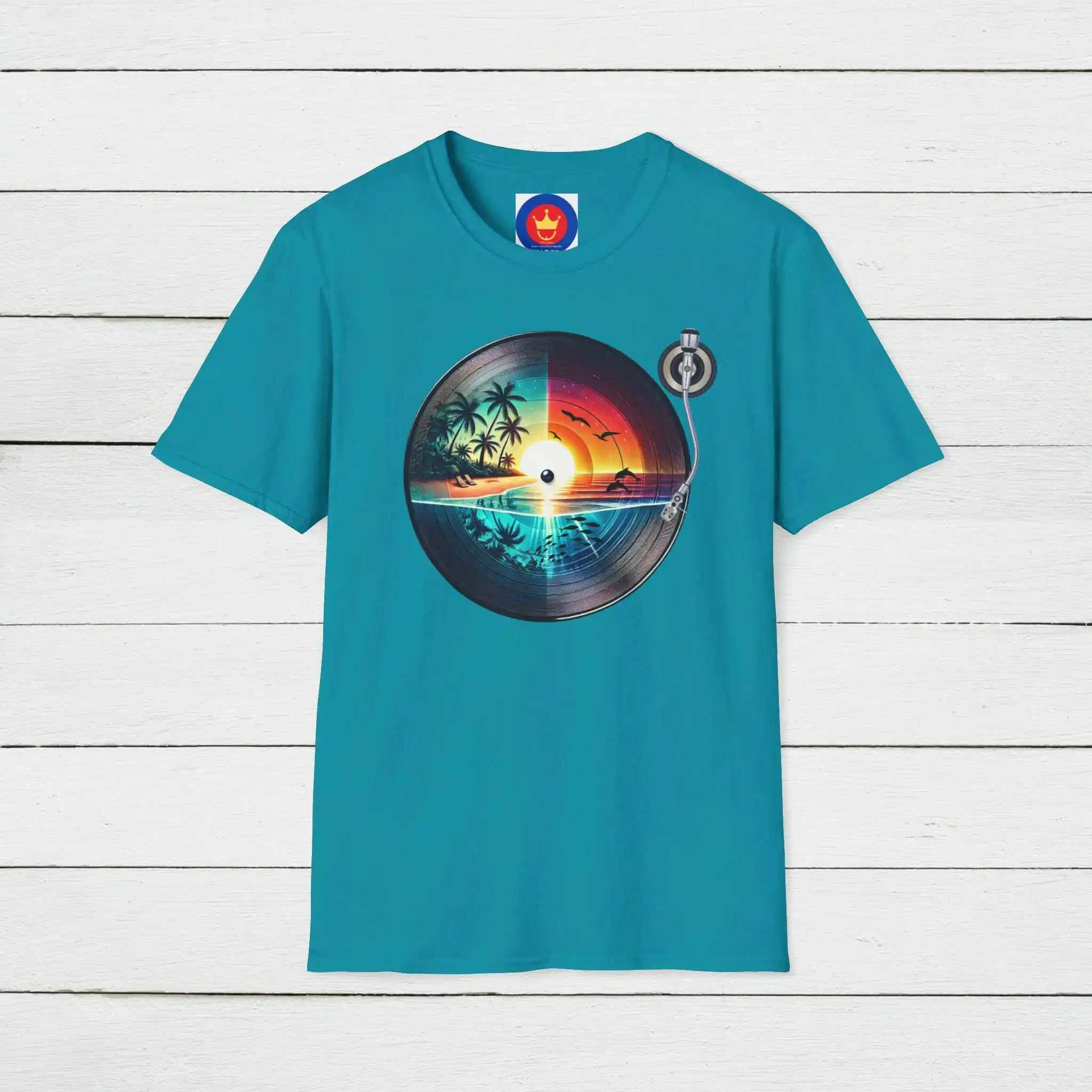 Vintage Vibes Fashion - Retro Beach Vinyl T Shirt Vintage