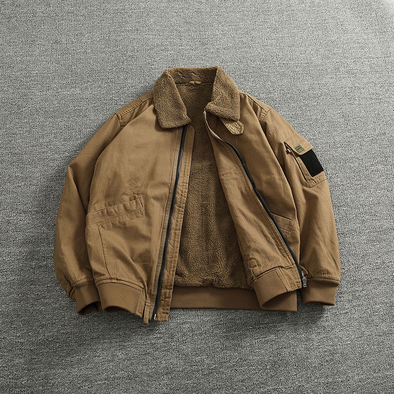 Velvet Blazer Vintage - Cargo cotton coat coat imitation lamb