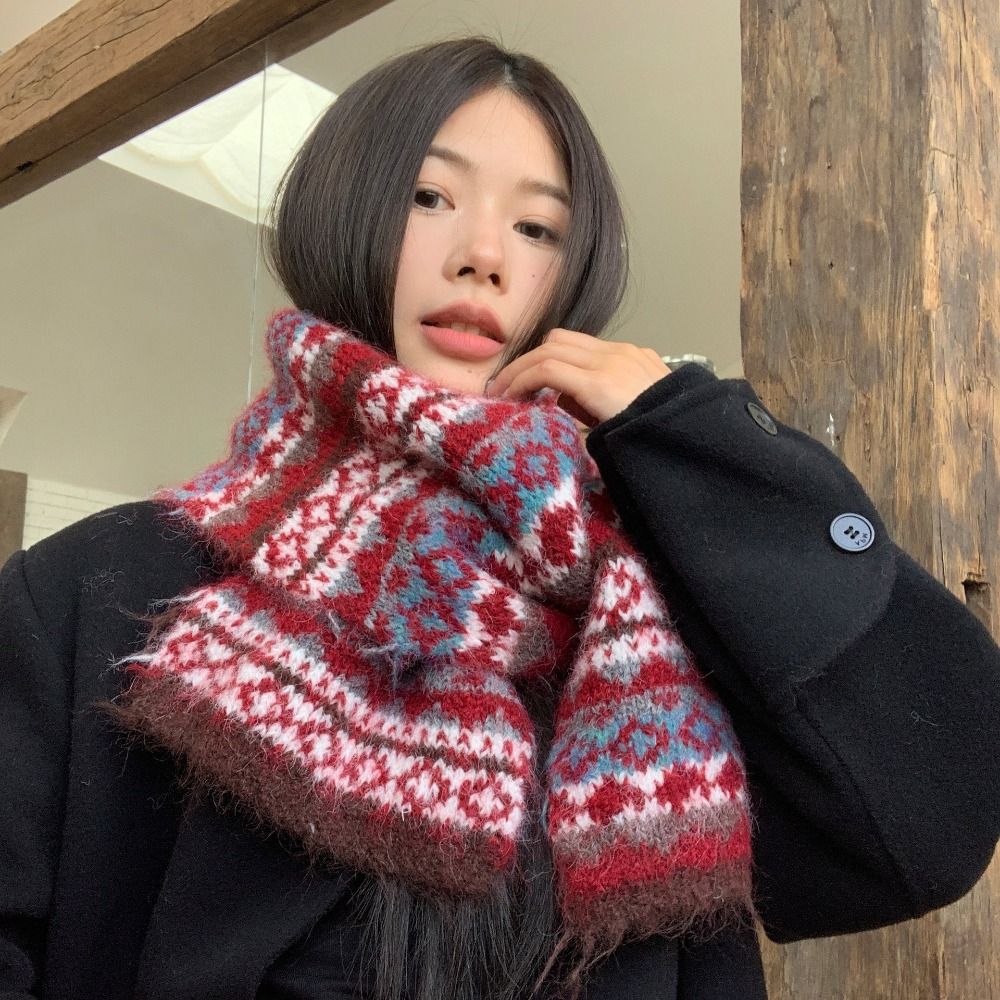 Vintage Fashion Faire - Fashion Warm Jacquard Knitted Scarf Wool