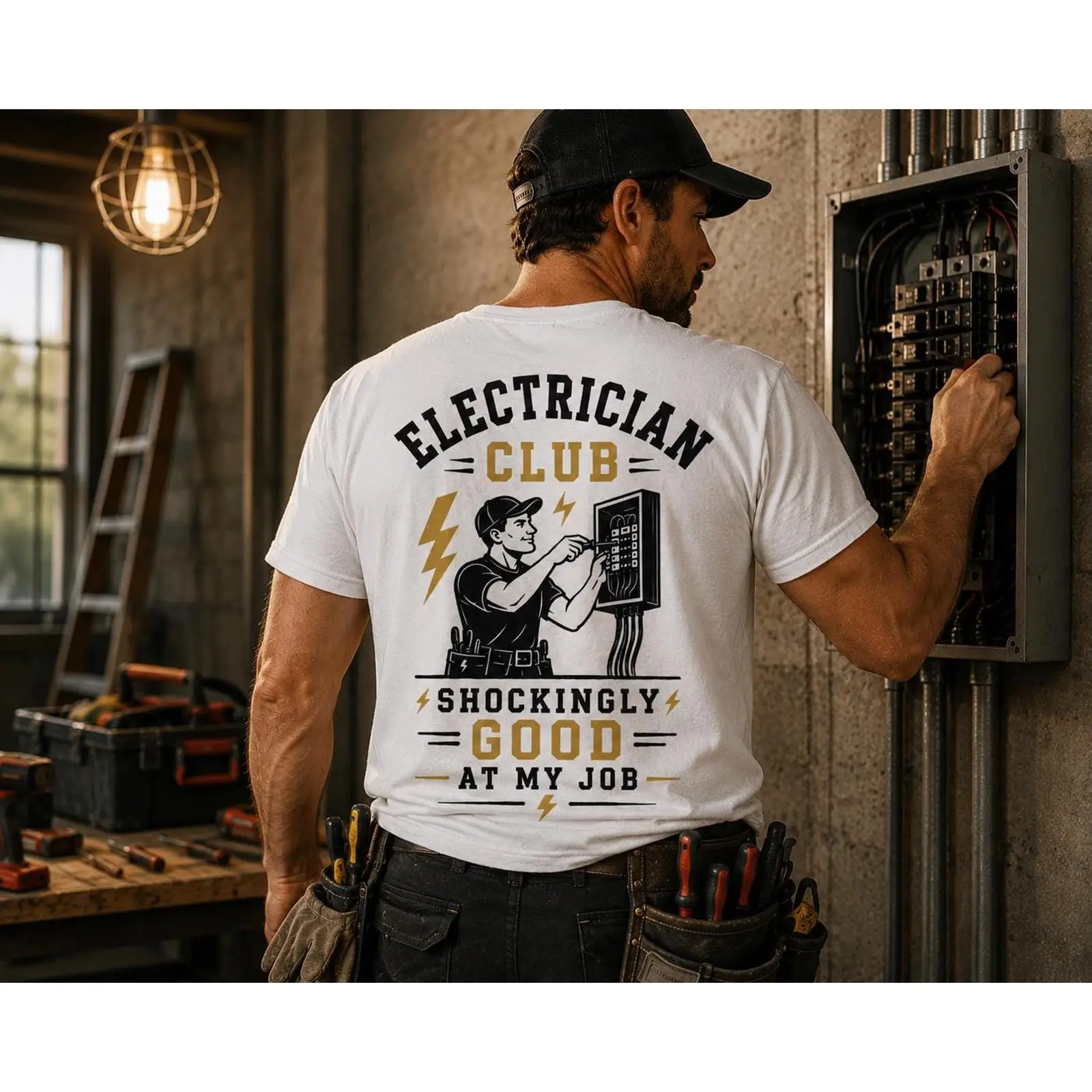 Vintage Fashion Jobs - Electrician T Shirt Shockingly Good At