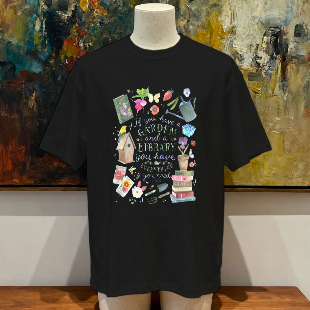 Vintage Fashion Library - Garden and A Library Unisex Triblend