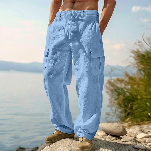Retro Track Pant - Ethnic Style Casual Cotton Linen Wide