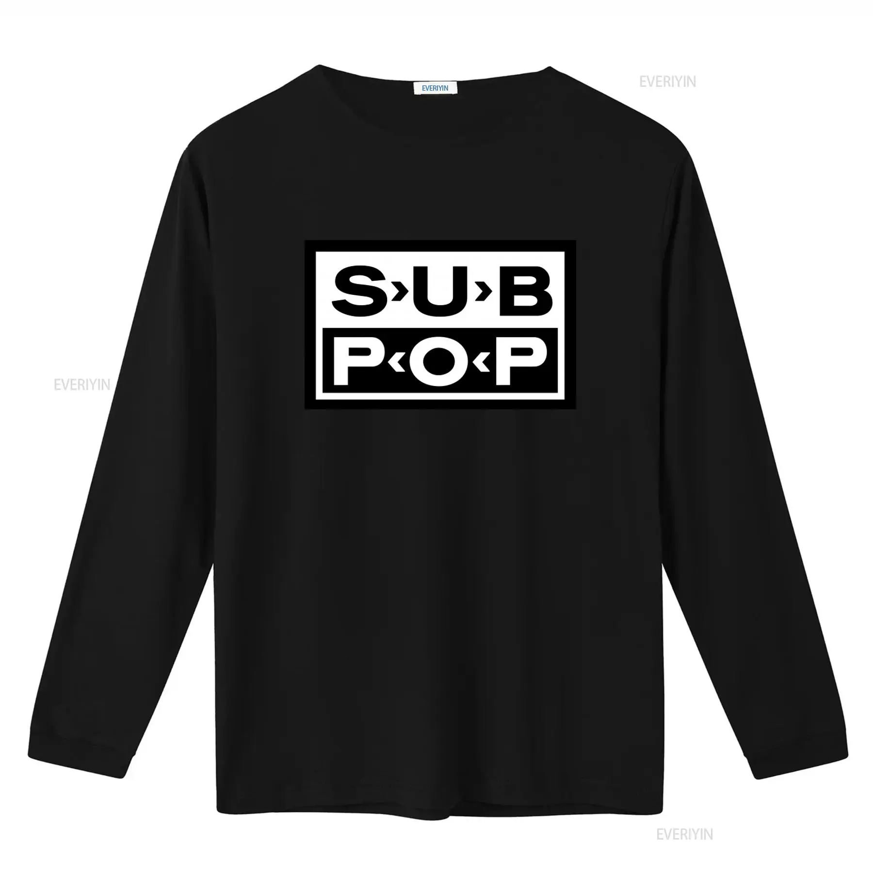Sub Pop Logo T Shirt Black wit - đánh giá và giá Vintage Fashion Style Men
