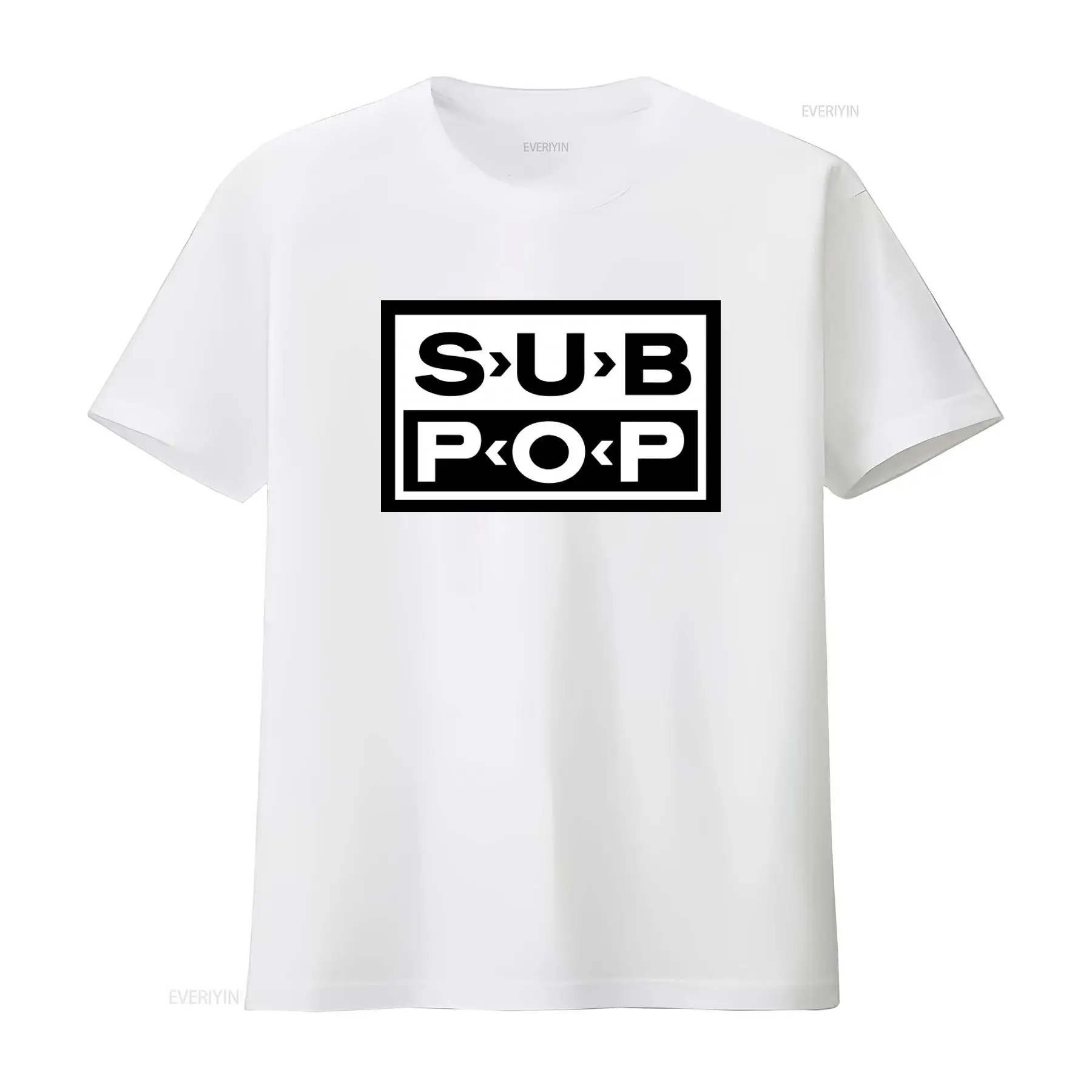 Sub Pop Logo T Shirt Black wit - đánh giá và giá Vintage Fashion Style Men