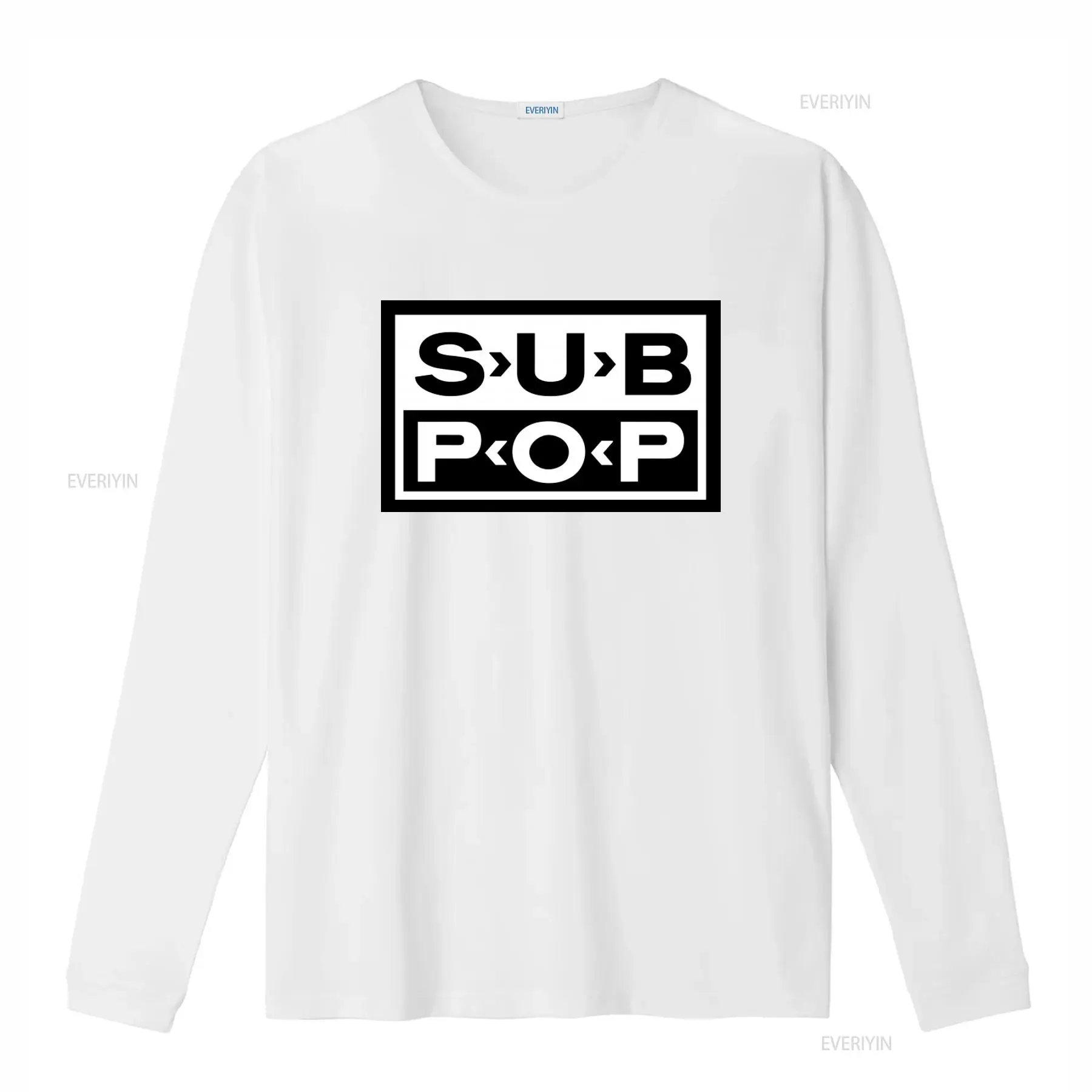 Sub Pop Logo T Shirt Black wit - đánh giá và giá Vintage Fashion Style Men