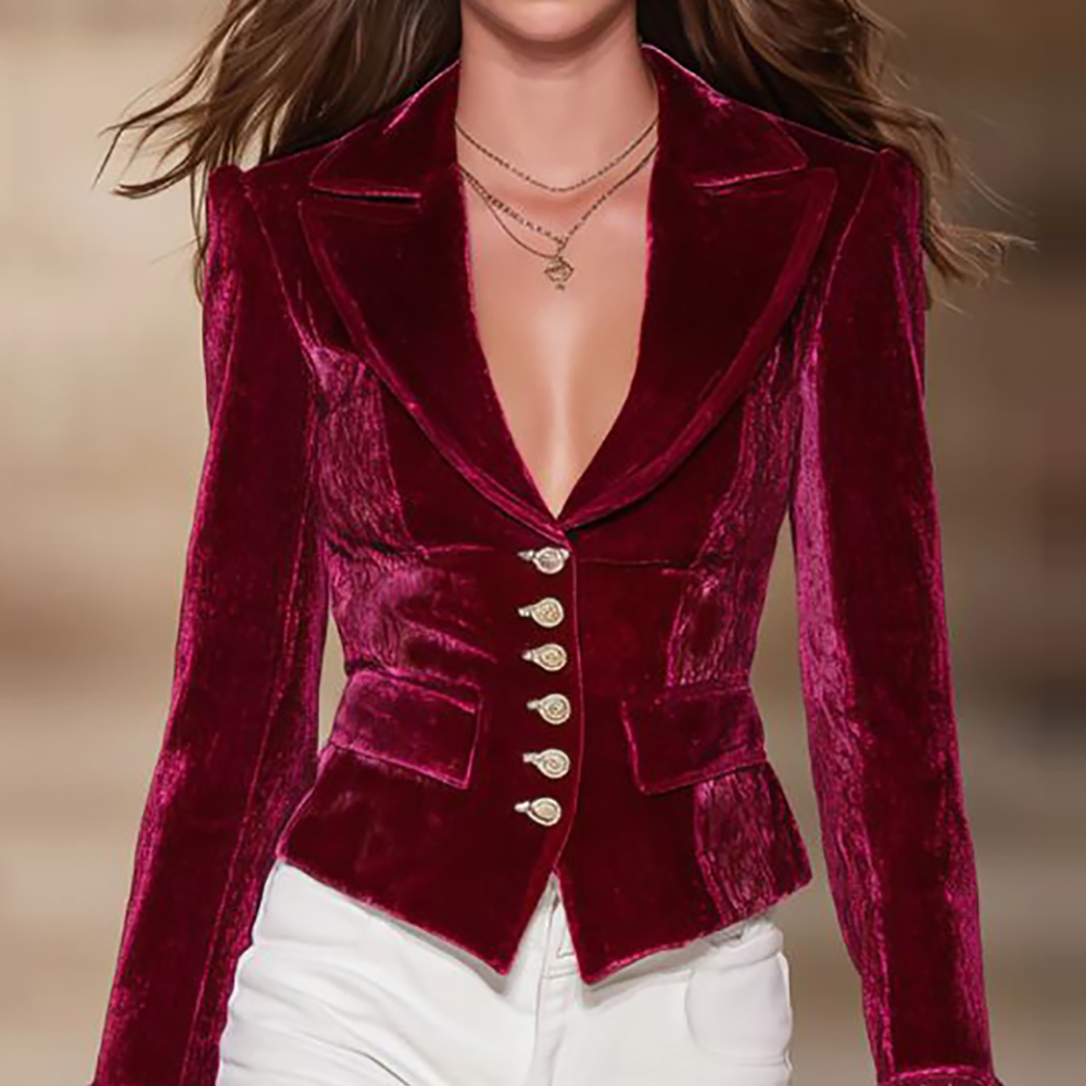 Women's Elegant Velvet Blazer  - đánh giá và giá Velvet Blazer Vintage