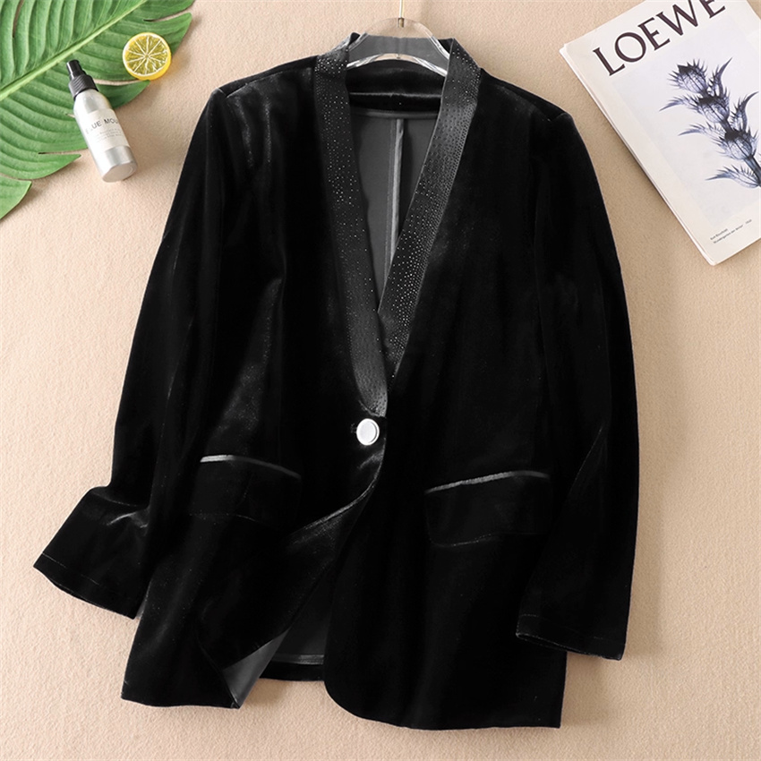 Autumn Winter Big Size Vintage - đánh giá và giá Velvet Blazer Vintage