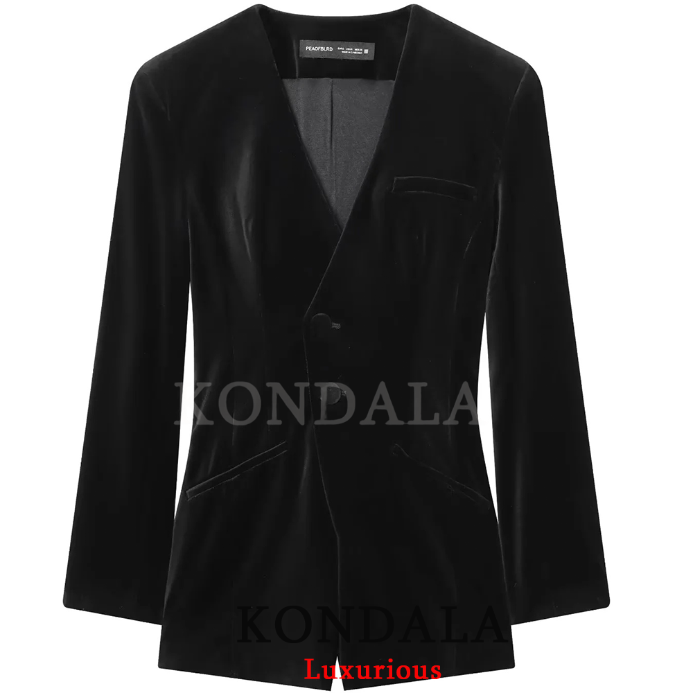 KONDALA Vintage Casual Women B - đánh giá và giá Velvet Blazer Vintage