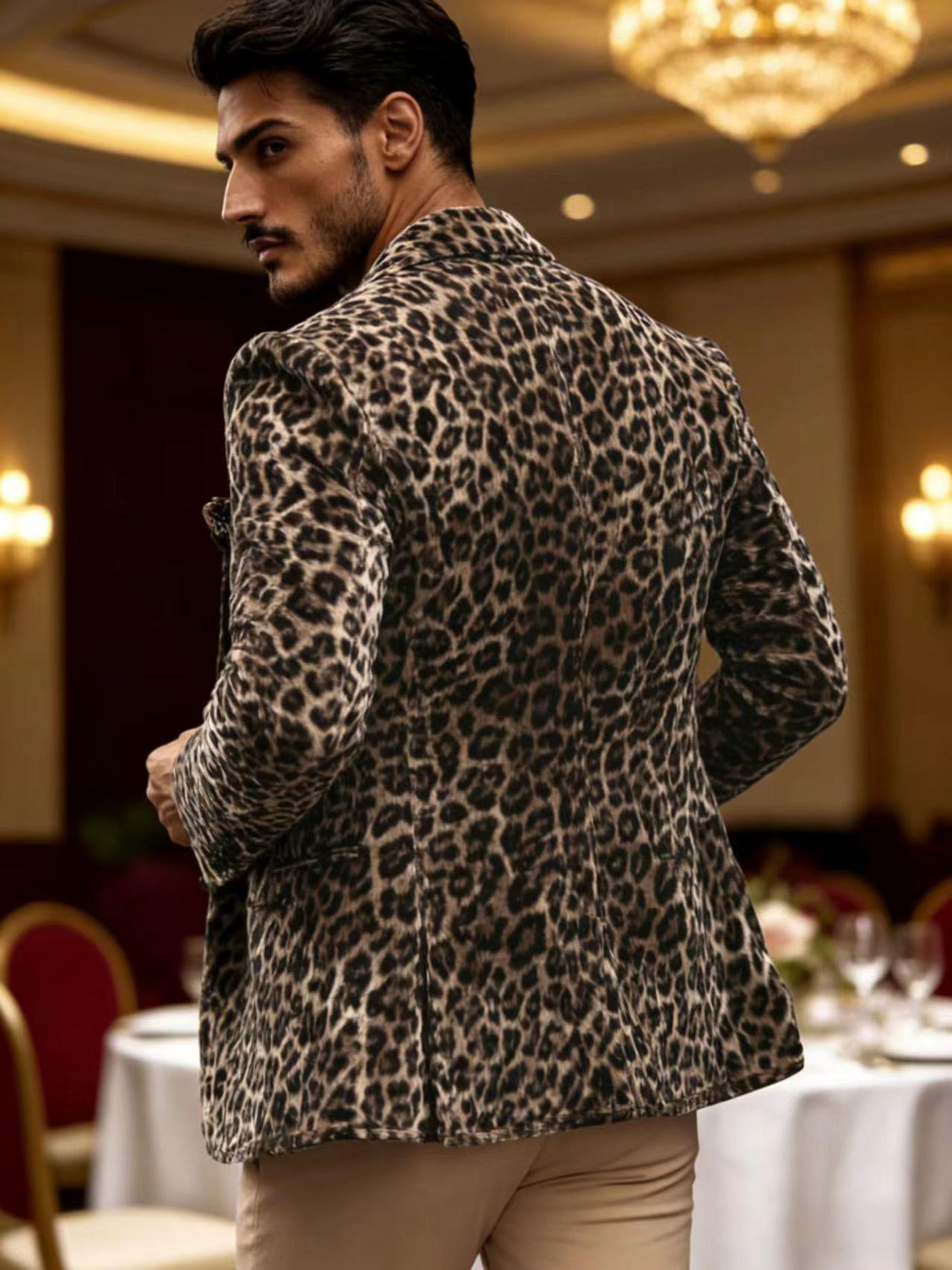 Men’s Leopard Print Velvet Bla - đánh giá và giá Velvet Blazer Vintage
