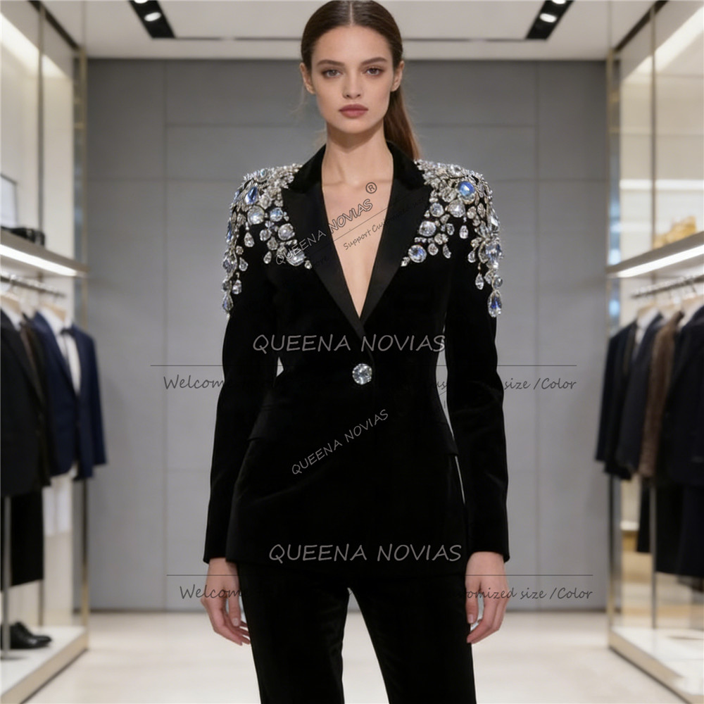 Exclusive Diamond Beaded Suits - đánh giá và giá Velvet Blazer Vintage