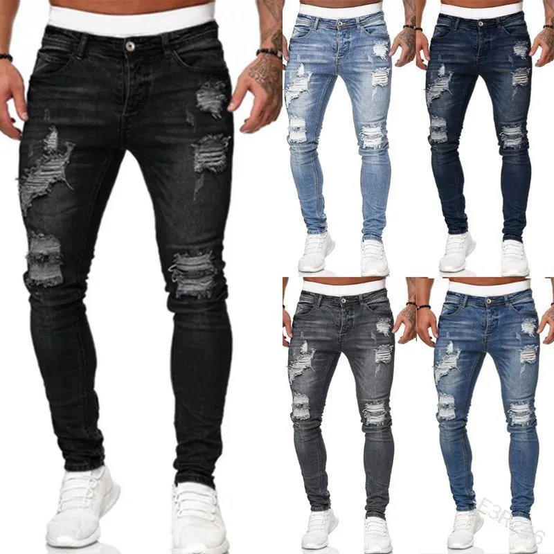 Ripped Men Jeans Denim Pant Mi - đánh giá và giá Retro Track Pant