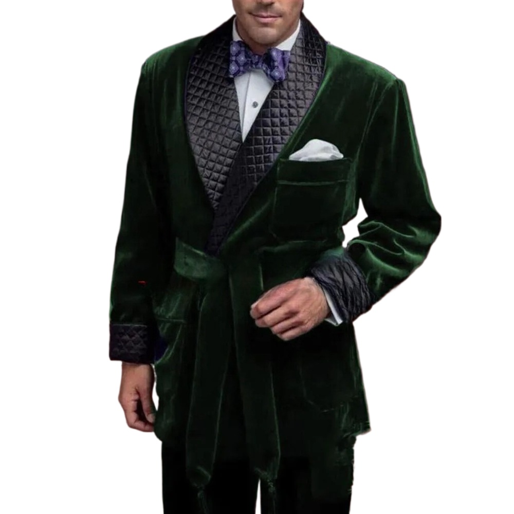 Green Velvet Smoking Suit Jack - đánh giá và giá Velvet Blazer Vintage